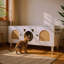 Armoire pour chat moderne en bois avec griffoir en sisal, litière pour chat avec rangement, table d'appoint blanc crème