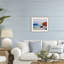 Deep Blue Rocky Beach, reproduction sous verre encadrée, conception par Lee Ann Zirbes-213464375-213464377