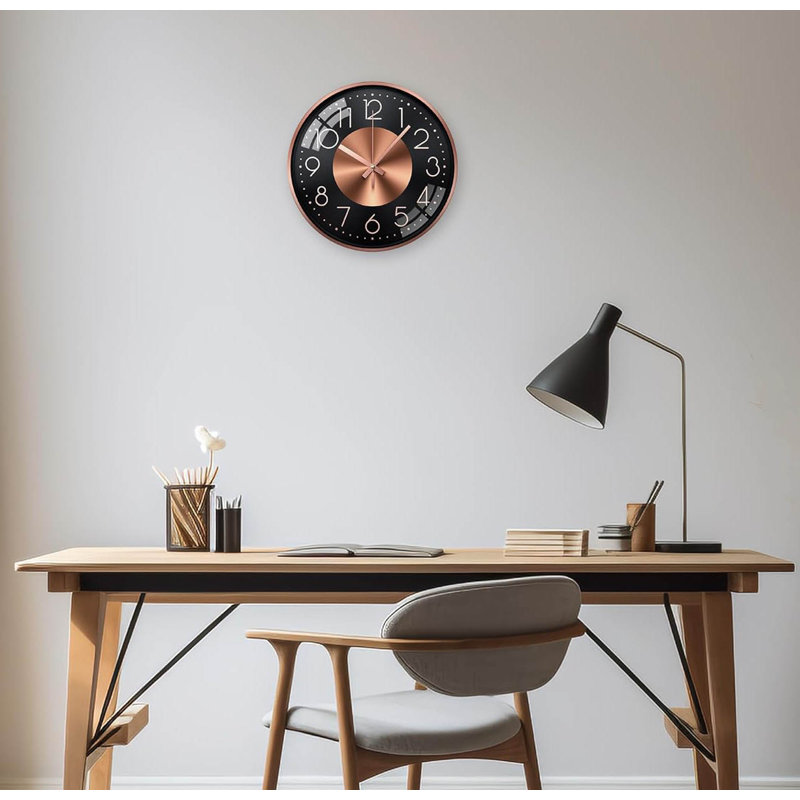 Aluminium Wall Clock, Rose Gold Number