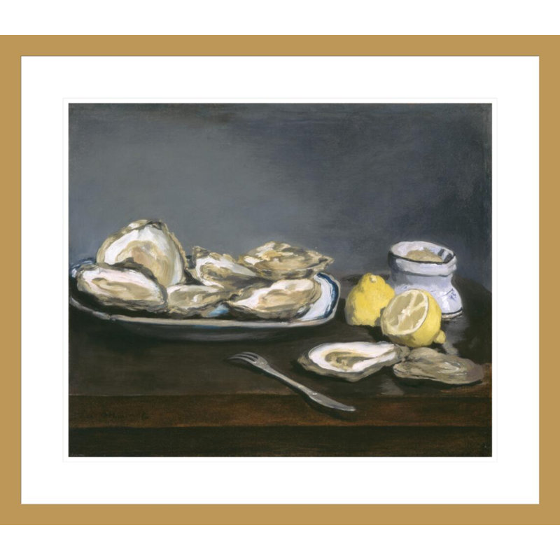«Oysters» par Édouard Manet, impression giclée sur cadre, H 23,5 po x l 26,86 po
