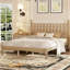 Lit moderne, lit plateforme en bois avec tête de lit en forme de gourde, lit plateforme de style rétro avec support à lattes en bois