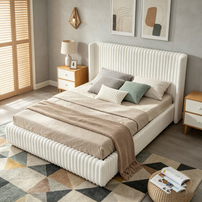 Functional Vertical Striped Bed with Gas Lift Storage
