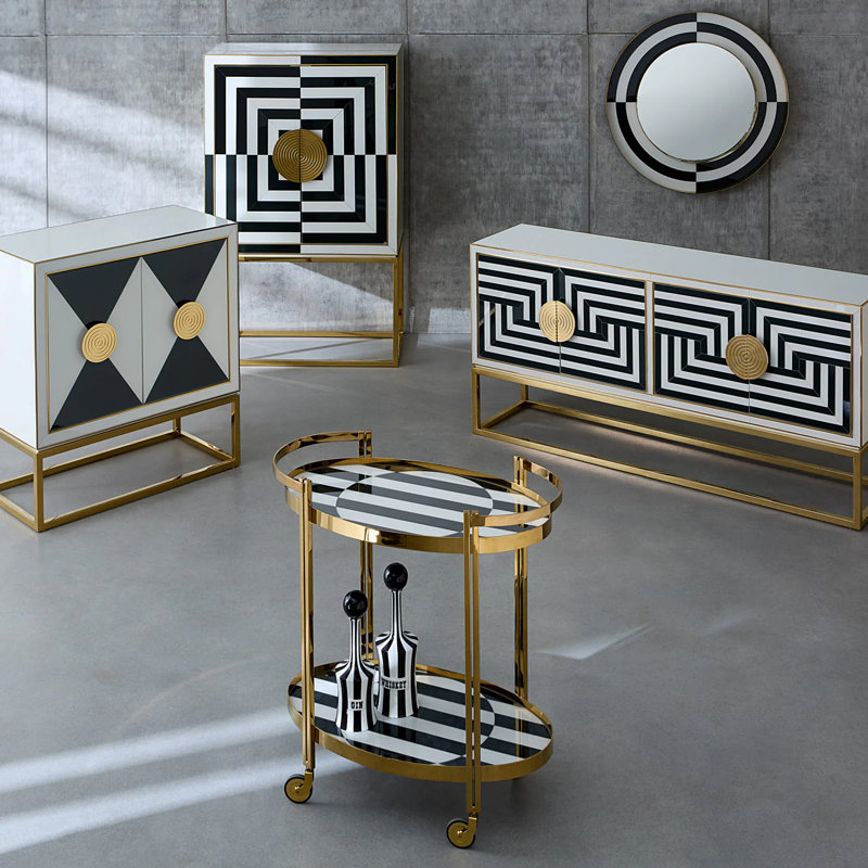 Op Art Bar - Charcoal/Ivory