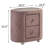 Pink Upholstered 2-Drawer Nightstand