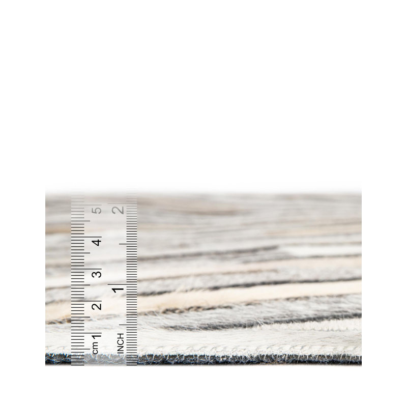  X Tiles Cowhide Leather Rug, Square 7'10"