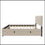 Lit plateforme double en velours avec lit gigogne-274180610