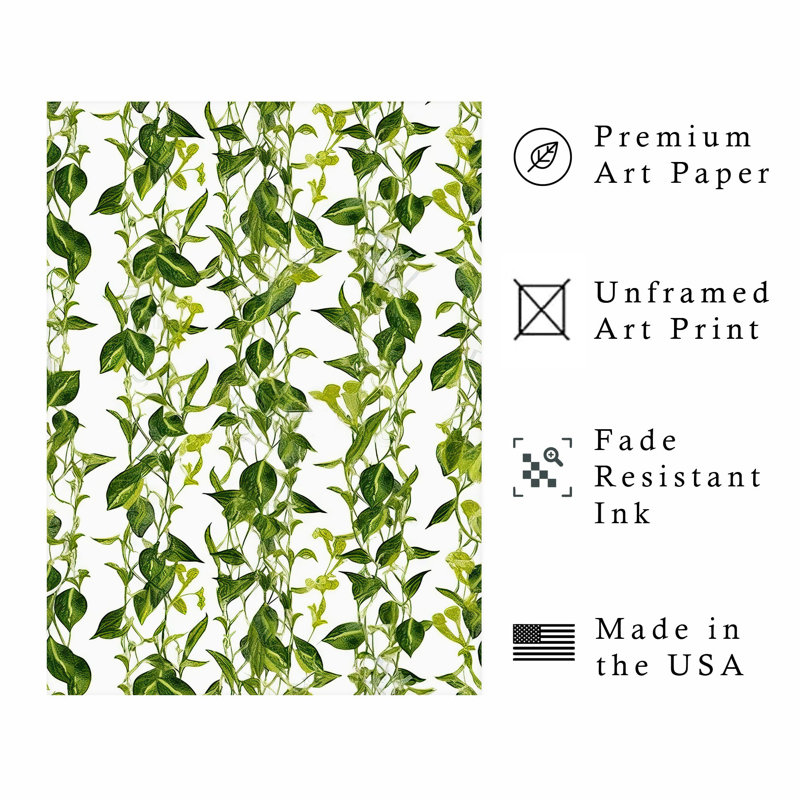 «Botanical Greenery», reproduction d'art moderne sans cadre, H 20 po x l 16 po