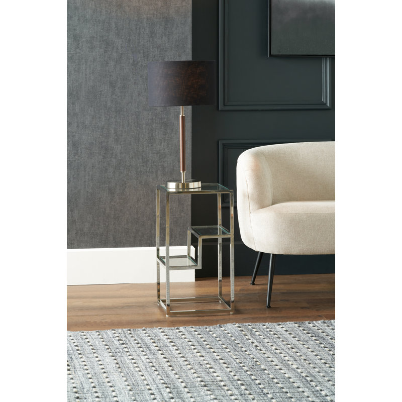 Yerkes Glass Top Frame End Table