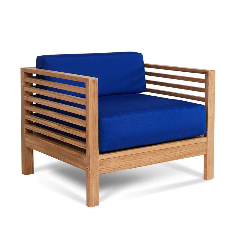 Soleil Patio Chair and Ottoman with Sunbrella Cushions