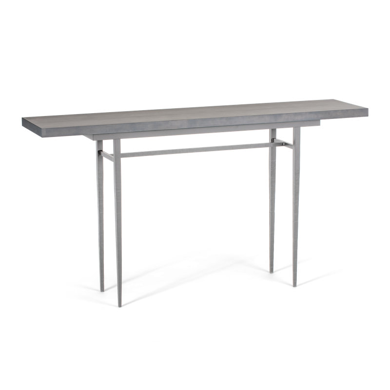 Wick Console Table, Espresso Top/ Soft Gold Base, 32.1" H x 60" W x 14" D, Grey Maple