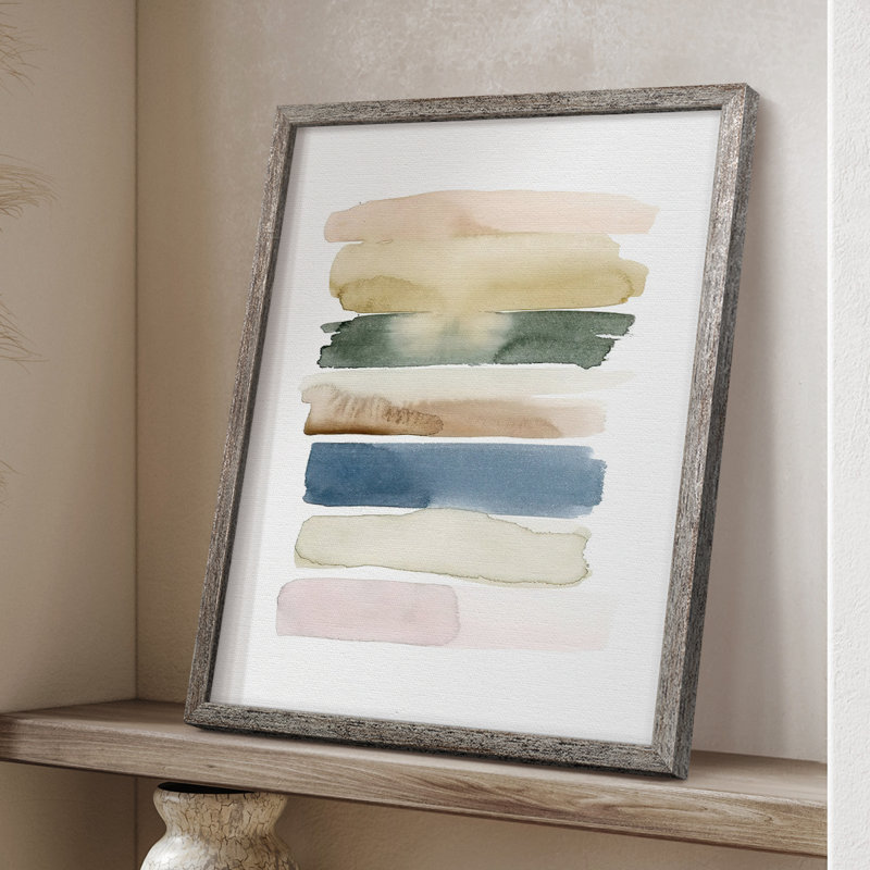 Impression encadrée «Faint Swatches II» - bois massif, H 11 po x l 9 po