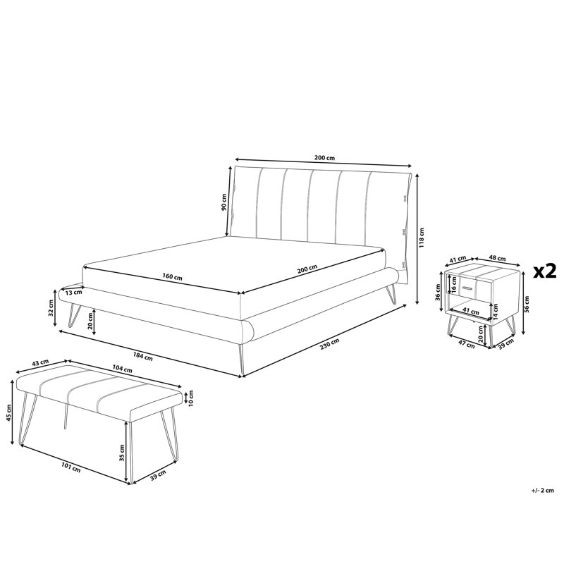 Margie Piece Bedroom Set, Kingsize (5'), White