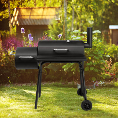 Barbecue au charbon de bois 93 cm noir