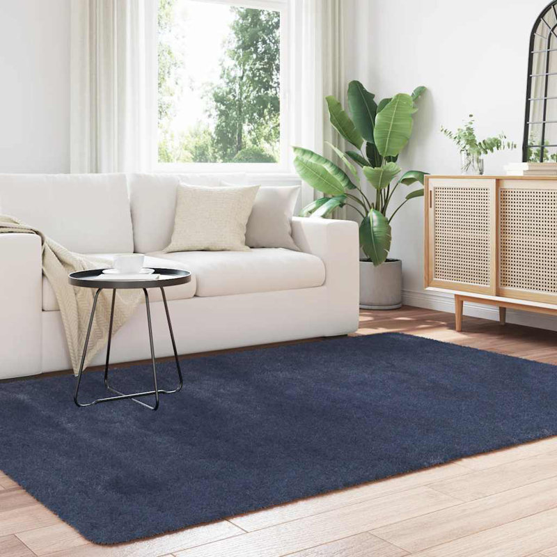Shaggy Rug High Pile NAVARRA Navy Polyester, Rectangle 230 x 160cm