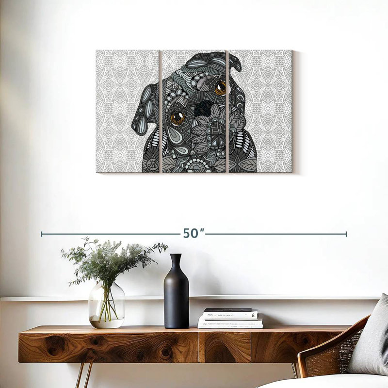 Brampt Black Pug, 20" H x 33" W