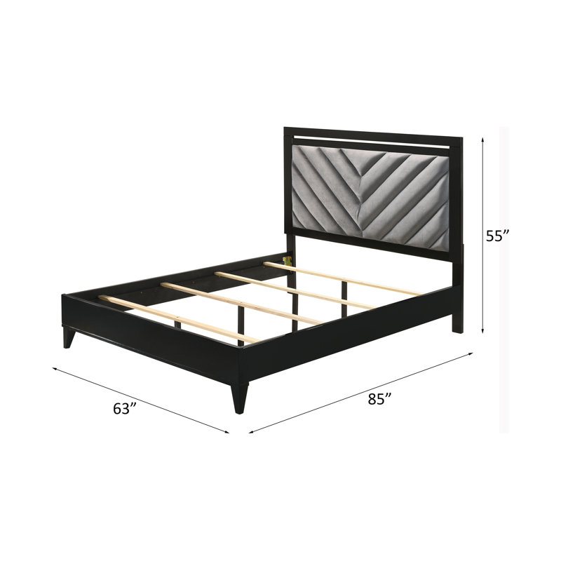 Aimee-Elizabeth Upholstered Standard Bed, Queen, Black