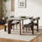 Gray + Nut-brown Rectangular Sintered Stone + Solid Wood Dining Table-2121094338