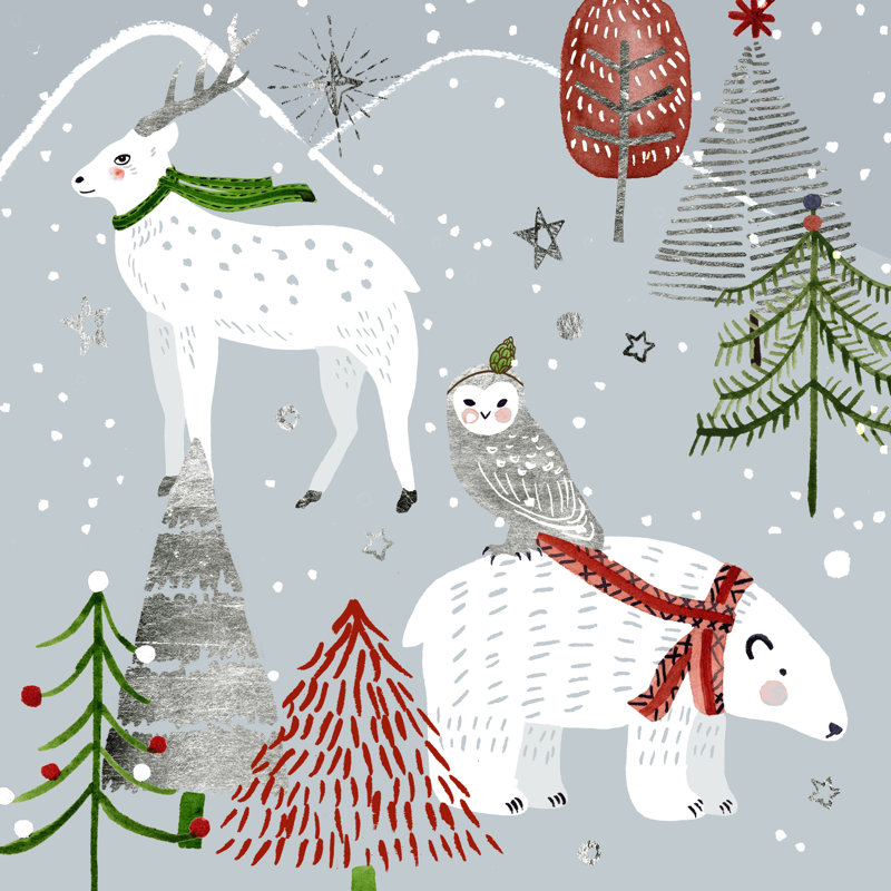 Stars And Snowflakes III by Melissa Wang - Wrapped Canvas Print, 76cm H x 76cm W