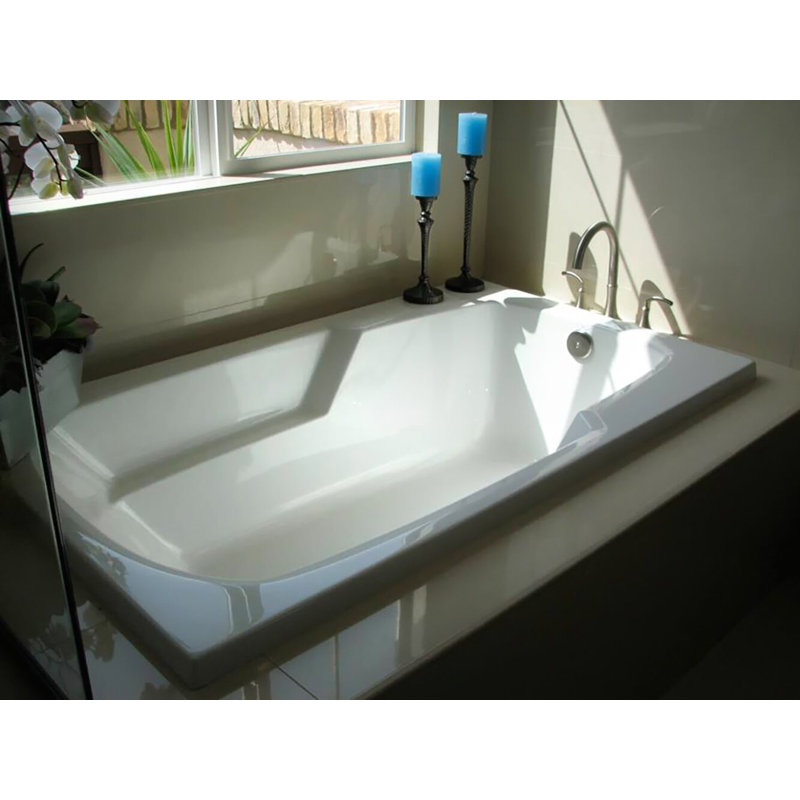 Solo 54'' L Soaking Bathtub, Bone, White