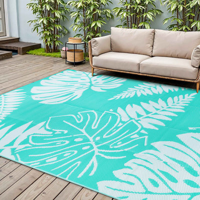 Tapis d'extérieur à feuilles réversibles Ellie