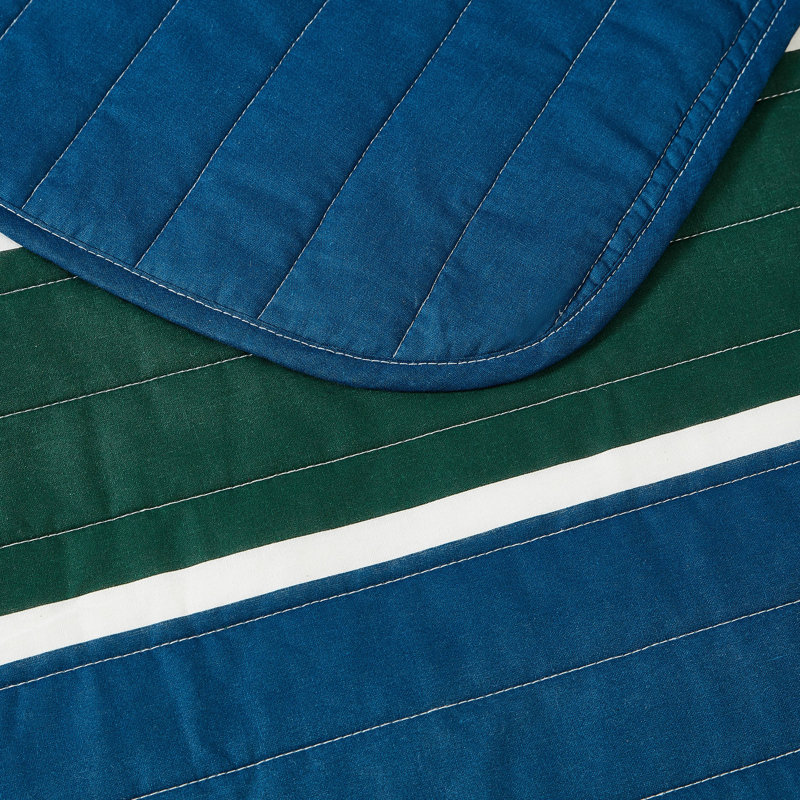 Nautica Knots Cove Navy Cotton Reversible Quilt Set, King Quilt + 2 King Shams