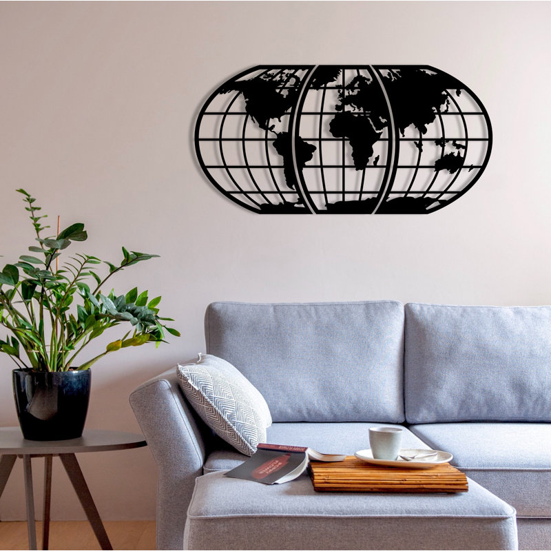Élégant accessoire mural en métal noir, 45,7 po x 22,8 po | Fabrication 100% métal, épaisseur: 0,05 pouce | Parfait pour la décoration intérieure, esthétique moderne, durable et attrayant pour tout espace