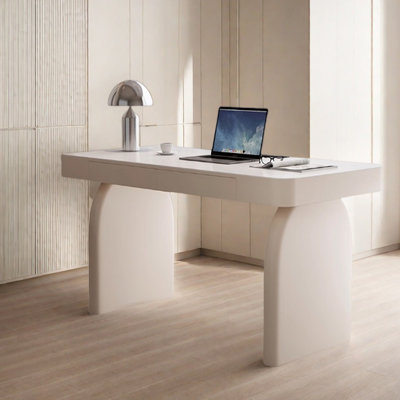 Creamy Style Two-drawer Storage Desk