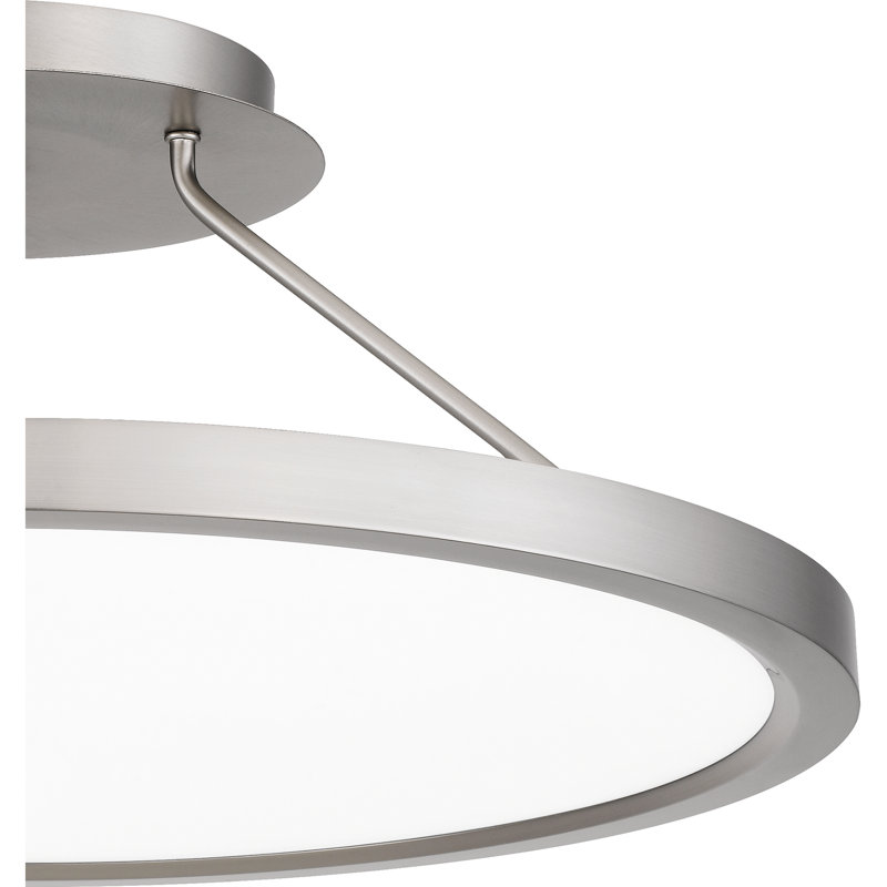 Outskirts Acrylic LED Semi Flush Mount, Brushed Nickel, 8" H x 20" W x 20" D