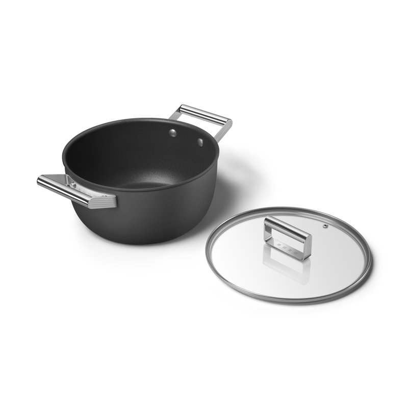 Casserole avec couvercle, 5 pte, Noir
