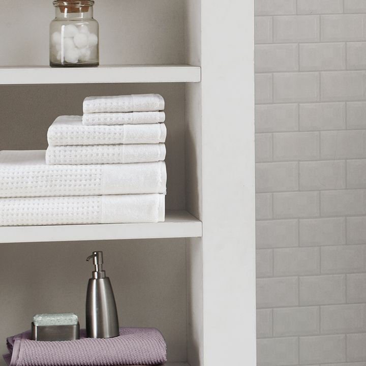 White Cotton Quick-Dry 6-Piece Towel Set