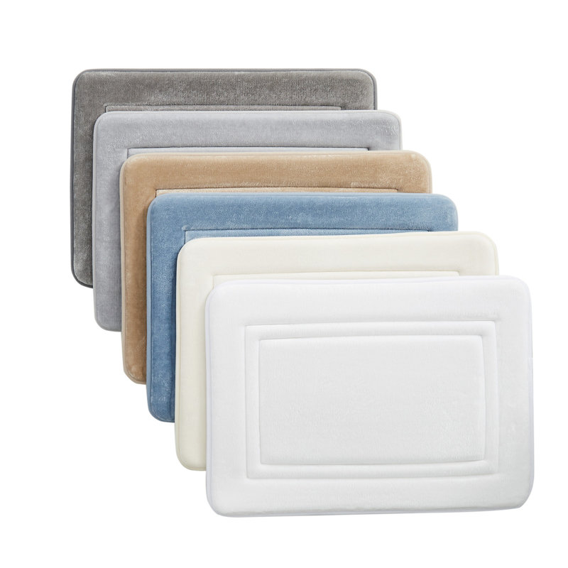 Ensemble de tapis de bain 2 pièces Baysen Memory, l 20 po x L 32 po, Blanc