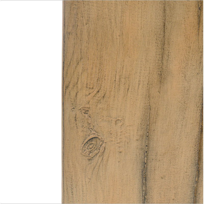 Table de bout à colonne carrée à l'apparence de bois MGO, H 33,75 po, finition vieillie d'aspect bois, se mélange à différentes hauteurs, pour une utilisation à l'intérieur ou à l'extérieur