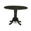 L'ensemble de 5 pièces pour 4 personnes comprend une table de salle à manger ronde avec Dropleaf et 4 chaises de salle à manger Parsons en tissu Shitake, 42 x 42 pouces, noir-242546788-242546789-242546793
