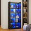 5-Tier Display Cabinet with 3 Color Led Lights and Human Sensor Function-1758435269