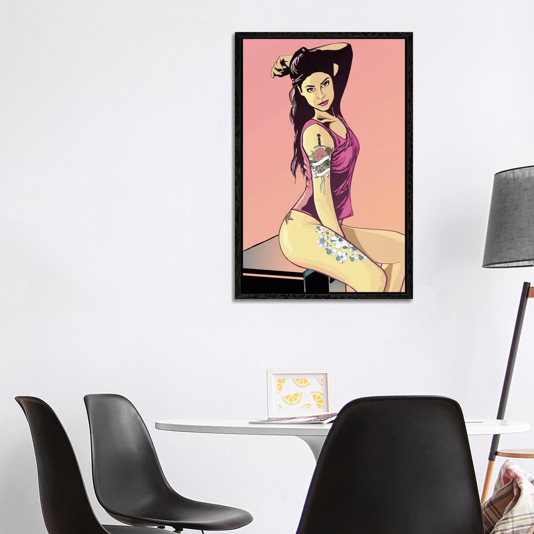 Suicide Girl von 5by5collective - Galerie-umwickelte Leinwand Giclée auf Leinwand