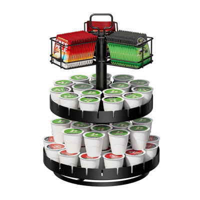 Coffee Pod Holder And Tea Bag Organizer, K Cup Holder Carousel Stand For 54 Pods And 50 Tea Bags, Keurig Pod Holder Coffee Bar Accessories -  Passetas, SDOB0CHRBP7TH