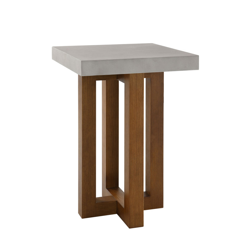 Table de bout en keven, plateau en faux béton