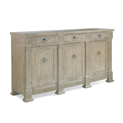 75" Wide 3 Drawer Ash Wood Sideboard