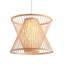 Luminaire suspendu en bambou tissé à la main réglable à double couche naturelle pour le salon