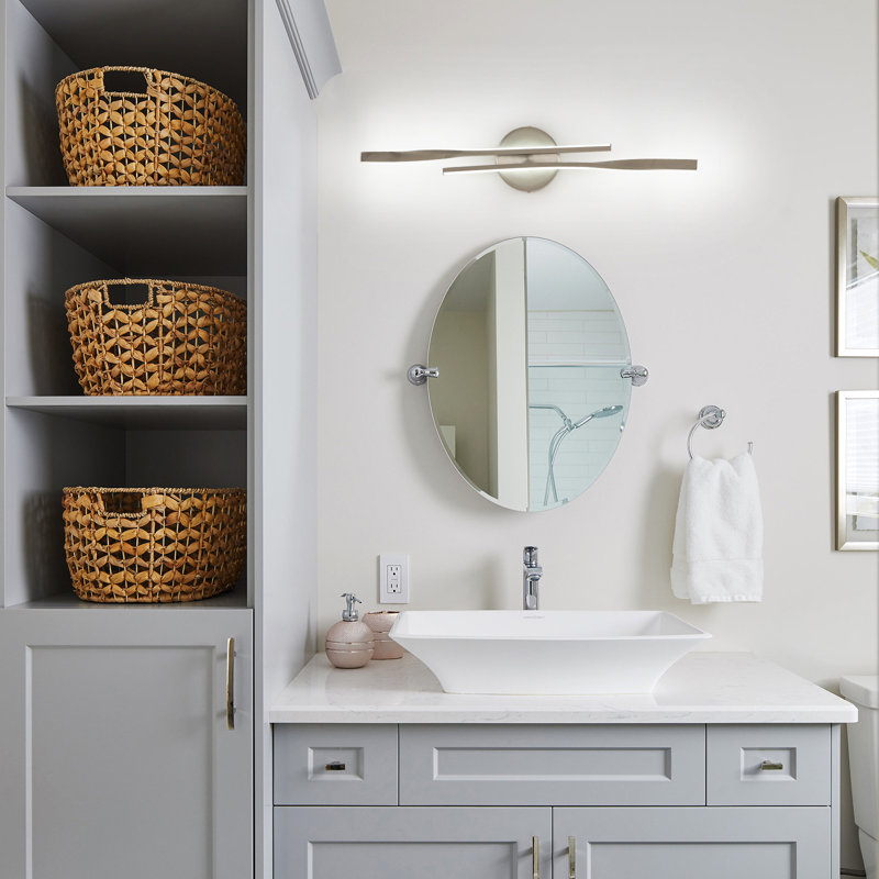 Nickel Dimmable LED Vanity Light with Spiral Design