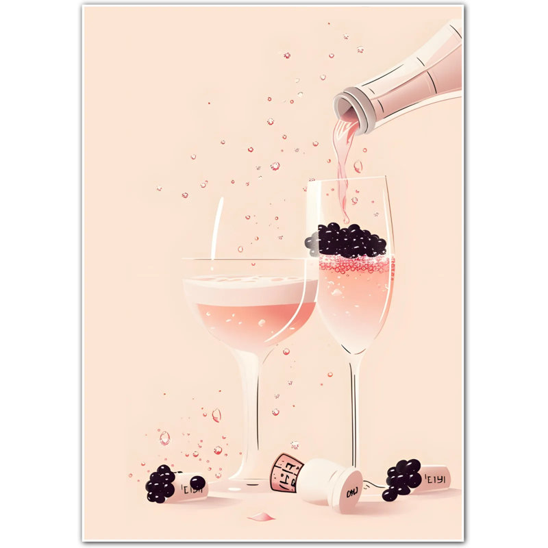Berry Bubbly Champagne & Berries Art Print, 42 cm H x 30 cm W