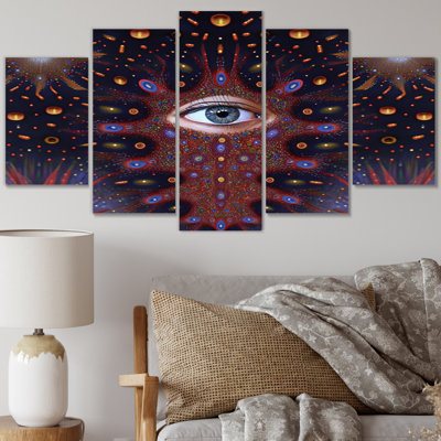 Sacred Vision Eye of Consciousness VII - Art mural moderne - 5 panneaux