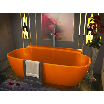 Vida 62'' x 32'' Soaking Solid Surface Bathtub