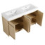 Meuble-lavabo de 60 po avec lavabo double en résine et charnières - Accessoire moderne-130597487