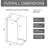 34 In W X 72 H Shower Door, Single Glass Panel, Black Gradient Tempered With Stainless Steel Rod, Suitable For Bathroom, , Stain - , Adjustable Aluminum Support, Reversible Installation, Visual