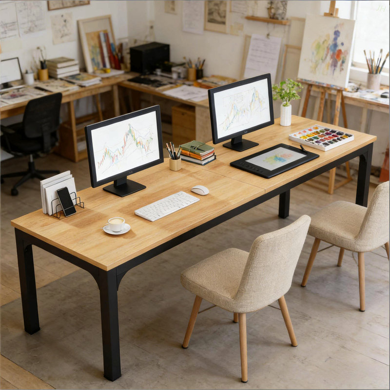 Bureau de direction rectangulaire, bureau, Noir, Noyer