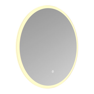 Kingston Brass Aurora 24-Inch Round Led Bathroom Mirror, Front and Back Light, Anti-Fog, Dimmable Touch Sensor Lighted Mirror