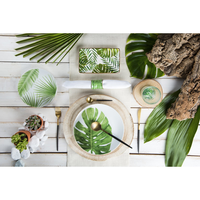 Excelsa Foliage Ceramic Platter