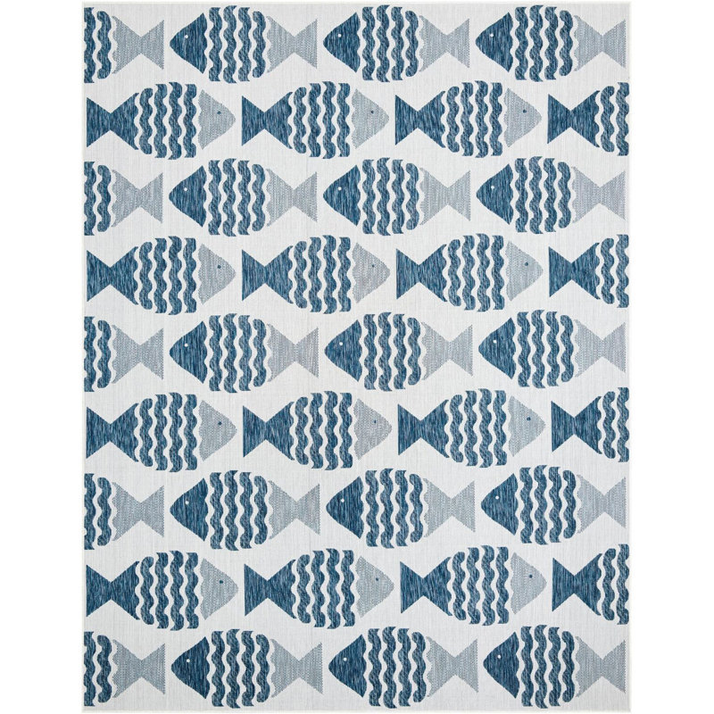 Tapis contemporain bleu marine Daitzman, Rectangle 9 pi x 12 pi
