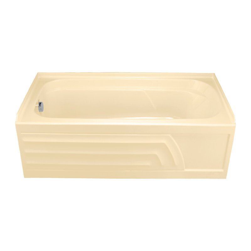 Colony 59.87'' Soaking Acrylic Bathtub, Bone, Right